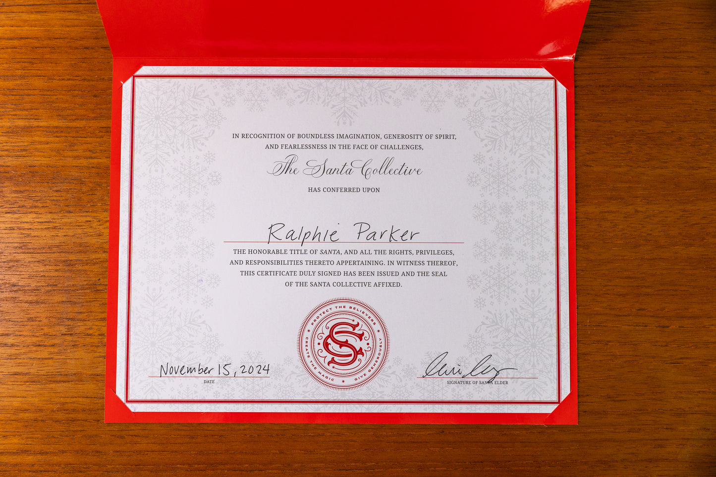 Santa Collective Certificate